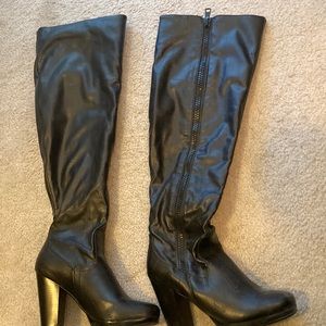 Knee high black boots